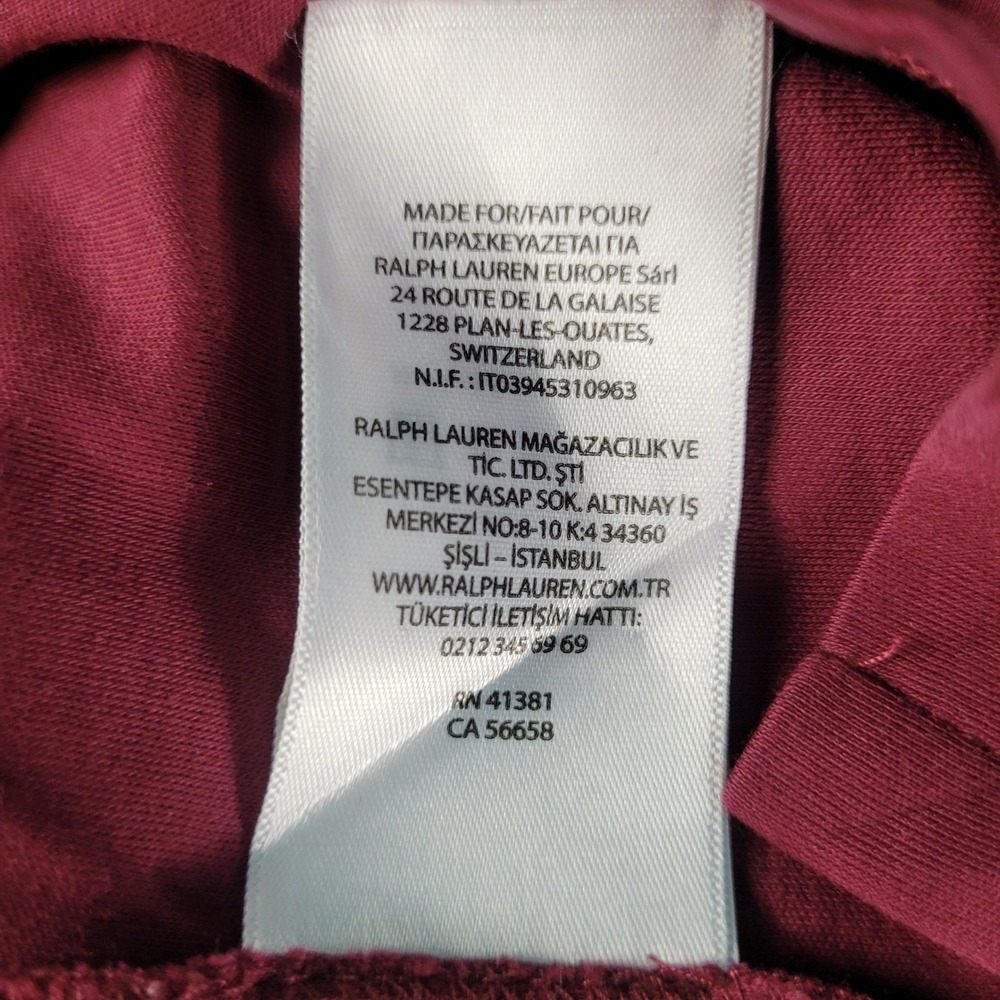 Polo Ralph Lauren Polo Shirt Men's 3XB Maroon Burgundy Short Sleeve Soft Cotton - Picture 8 of 11